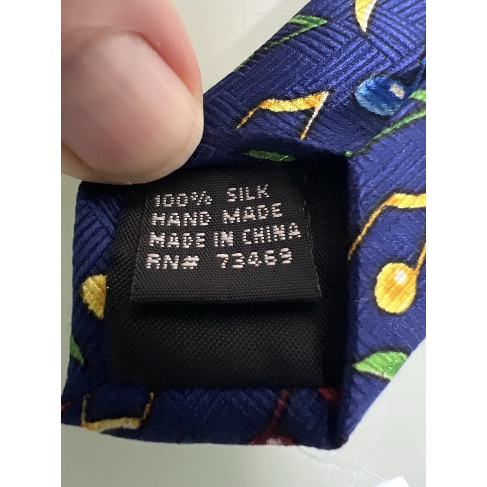 Puritan Silk Music Note Tie Blue Novelty Teacher Band Choir‎ Gift - Picture 6 of 6